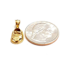 Load image into Gallery viewer, 14K Yellow Gold 3D Classic baby girl Shoe Charm Pendant gift Fine Jewelry 1.5g
