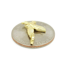 Load image into Gallery viewer, 14k yellow Gold 3D hollow eagle Pendant charm gift for her him fine jewelry 0.9g
