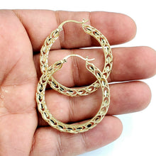 Load image into Gallery viewer, 10K yellow Gold 1.52" 4mm Turkish hoop Earrings Round fine jewelry 5.6g
