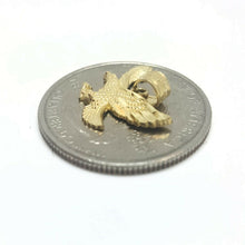 Load image into Gallery viewer, New 14k yellow Gold small eagle Pendant charm bird gift fine jewelry unisex 0.9g
