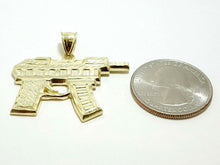 Load image into Gallery viewer, 10k yellow solid Gold automatic machine gun Pendant charm fine gift jewelry 4.9g
