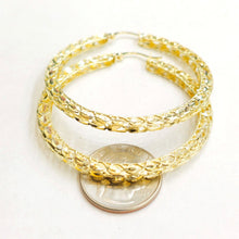 Load image into Gallery viewer, New 10K yellow Gold 2.25" 3.3mm Turkish hoop Earrings Round fine jewelry 8.1g
