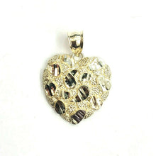 Load image into Gallery viewer, New 10k yellow gold nugget heart pendant charm fine gift  for women jewelry 2.6g

