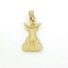 Load image into Gallery viewer, New 14k two tone gold divino nino baby Jesus religious pendant fine jewelry 0.8g
