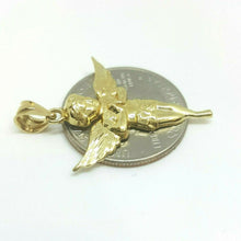 Load image into Gallery viewer, 14k yellow Gold full body angel Pendant charm wings gift fine jewelry 1.9g
