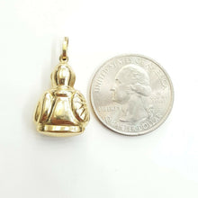Load image into Gallery viewer, New 14k yellow gold 3D hollow buddha buda buddah pendant charm fine jewelry 2.6g
