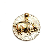 Load image into Gallery viewer, New 14k yellow Gold Pig full body animal Pendant charm fine jewelry 2.2g
