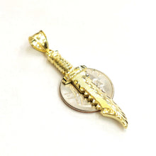 Load image into Gallery viewer, New 10k yellow Gold dagger knife Pendant charm Unisex Gift fine jewelry 3.5g
