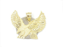 Load image into Gallery viewer, 10k yellow Gold eagle Pendant charm necklace gift for her him fine jewelry 3.1g
