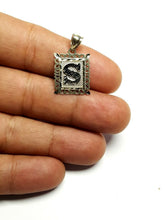 Load image into Gallery viewer, 10k two tone gold initial S pendant alphabet charm diamond cut fine jewelry 1.9g
