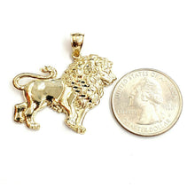 Load image into Gallery viewer, 10k yellow Gold lion full body Leo zodiac Pendant diamond cut fine jewelry 2.6g

