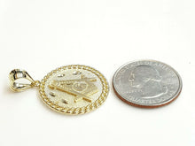 Load image into Gallery viewer, New 10k yellow solid Gold freemason Masonic Pendant religious jewelry 0.97" 4.1g
