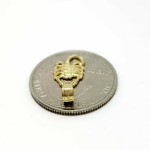 Load image into Gallery viewer, 14k yellow gold small scorpion full body pendant charm fine gift jewelry 0.7g
