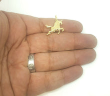 Load image into Gallery viewer, 14k yellow gold hollow unicorn full body 3D pendant charm fine gift jewelry 1.5g
