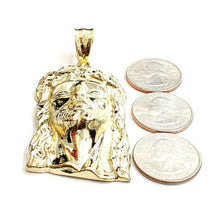 Load image into Gallery viewer, 10k yellow gold Jesus face head pendant charm fine men's religious jewelry 18.6g
