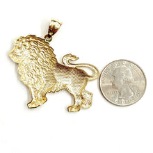 Load image into Gallery viewer, 10k yellow Gold lion full body Leo zodiac Pendant charm fine gift jewelry 5.7g
