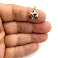 Load image into Gallery viewer, 14k yellow Gold Tiny Hollow Pig Piglet animal Pendant charm fine jewelry 0.9g
