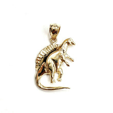 Load image into Gallery viewer, 14k yellow Gold Dinosaur Full body animal Jurassic Pendant charm jewelry 1.8g
