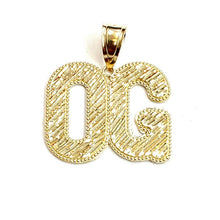 Load image into Gallery viewer, 10k yellow Gold OG original gangster word Pendant diamond cut fine jewelry 6.7g
