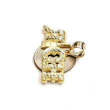 Load image into Gallery viewer, New 10k yellow Gold RICH word Pendant charm diamond cut fine jewelry 4.4g

