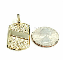 Load image into Gallery viewer, 10k yellow Gold solid men's nugget dog tag Pendant charm fine gift jewelry 4.2g
