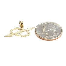 Load image into Gallery viewer, New 14k yellow gold cloud lightning bolt pendant charm gift fine jewelry 1g
