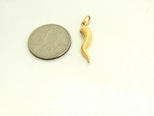 Load image into Gallery viewer, New 14k yellow gold 3D hollow horn pendant charm fine gift jewelry unisex 1.2g
