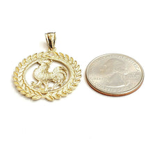 Load image into Gallery viewer, 14k yellow Gold rooster chicken bird Pendant charm diamond cut fine jewelry 3.8g
