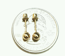 Load image into Gallery viewer, New 14k yellow Gold 4mm hollow ball earrings screw back fine gift jewelry
