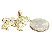 Load image into Gallery viewer, 10k yellow Gold lion full body Leo zodiac Pendant diamond cut fine jewelry 2.6g
