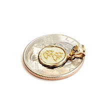 Load image into Gallery viewer, 14k yellow Gold tiny round seven wishes Friendship Pendant charm jewelry 1g
