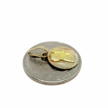 Load image into Gallery viewer, 10k 3 color gold round boy holy first communion pendant charm jewelry 0.51" 1g
