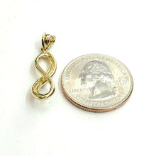 Load image into Gallery viewer, New 10k solid yellow Gold infinity Pendant love forever fine gift jewelry 1.9g
