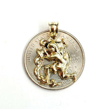 Load image into Gallery viewer, 10k yellow solid Gold Aquarius zodiac astrology Pendant charm fine jewelry 1.6g
