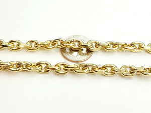 New 10K yellow gold 7.75mm Hollow rolo link chain Necklace fine gift 40.2g 26"