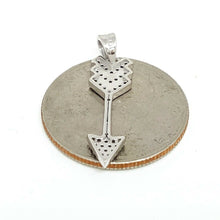 Load image into Gallery viewer, New 14k white Gold arrow pendant cubic zirconia fine jewelry gift 1.4g
