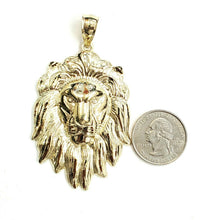 Load image into Gallery viewer, New 10k yellow solid Gold lion head face zodiac Pendant charm fine jewelry 17.3g
