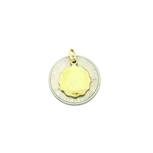 Load image into Gallery viewer, New 14k yellow gold round hollow virgin Mary Guadalupe pendant charm 0.60" 1.5g
