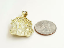 Load image into Gallery viewer, New 10k yellow gold jesus face head pendant charm fine religious gift jewelry 6g
