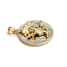 Load image into Gallery viewer, New 14k yellow Gold solid Witch on Broom Pendant charm Gift fine jewelry 2.7g
