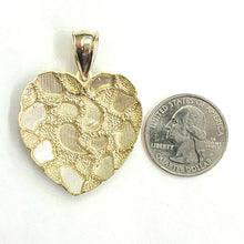 Load image into Gallery viewer, New 10k yellow gold nugget heart pendant charm fine gift  for women jewelry 7.1g
