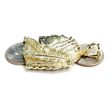 Load image into Gallery viewer, New 10k solid yellow Gold Chief face head Pendant diamond cut fine jewelry 13.5g

