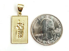 Load image into Gallery viewer, 14k yellow gold rectangular saint Jude juda pendant charm religious gift 2.2g
