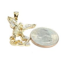 Load image into Gallery viewer, 14k Two tone gold saint Michael pendant charm fine religious gift jewelry 4.3g
