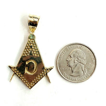 Load image into Gallery viewer, New 10k yellow solid Gold Freemason Masonic Pendant charm jewelry fine gift 5.6g
