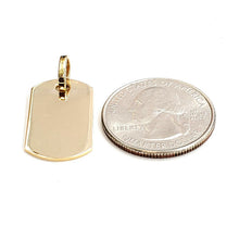 Load image into Gallery viewer, 10k yellow Gold solid dog tag Pendant charm shiny gift fine jewelry 3.5g
