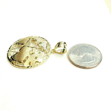 Load image into Gallery viewer, 10k yellow gold round globe planet earth world map pendant jewelry 1.34" 5g
