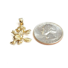 Load image into Gallery viewer, New 14k yellow Gold solid Witch on Broom Pendant charm Gift fine jewelry 2.7g
