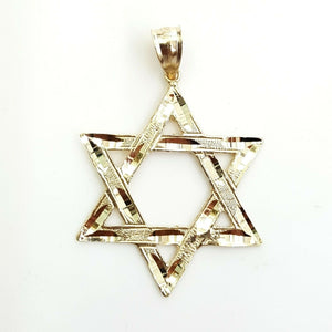14k yellow gold star of David Jewish Israel charm pendant religious jewelry 4.4g