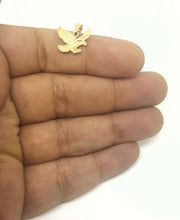 Load image into Gallery viewer, New 14k yellow Gold small eagle Pendant charm bird gift fine jewelry unisex 0.9g

